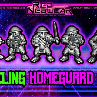 spaceling homeguard set 2 red nebular Tabletop Characters & Creatures Sci-Fi Universe Store scifi dwarf hobbits halflings 3d print model - Mito3D