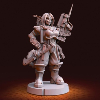haomao heavy industries clan warrior phix systems Tabletop Characters & Creatures Sci-Fi Universe Anime Manga anime barbarian cat fighter gaming girl wargaming tabletop cyberpunk 32mm skirmish post-apocalyptic minature wasteland catgirl syndicat 3d print model - Mito3D