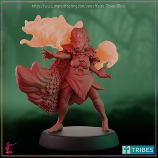 summer eladrin druid pre-supported feywild series caleb makes minis Tabletop Characters & Creatures Fantasy Universe cute dragons dungeons female forest nature roleplay rpg dungeonsanddragons tabletop dnd pathfinder thick ttrpg 5e familiar thicc wildfire 3d print model - Mito3D
