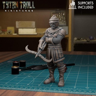 mercenary landsknecht 2 soldier 07 pre-supported tytantroll miniatures army dragons dungeons fantasy mini miniatures scale soldier german dnd merc 32mm mercenary gloomhaven frosthaven landschneckt  3d print model - Mito3D