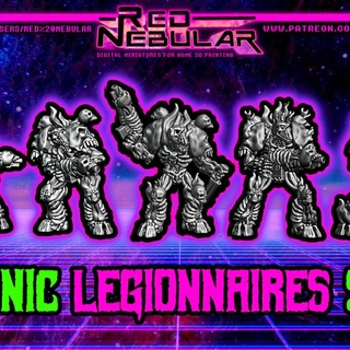 demonic legionnaires set 1 red nebular Tabletop Characters & Creatures Sci-Fi Universe Store demon space scifi legion marine deamon damned 3d print model - Mito3D