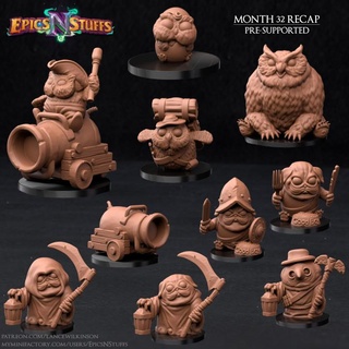 epics 'n' stuffs month 32 releases - pre-supported n bear dog dragons dungeons fantasy owl character canon tabletop dnd bundle 5e discount dogfolk humblewood epicsnstuffs owlfolk owlin owlkin 3d print model - Mito3D