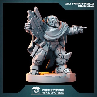 recon prime striker captain puppetswar miniatures Tabletop Characters & Creatures Sci-Fi Universe marines space wargaming warhammer tabletop 3d print model - Mito3D
