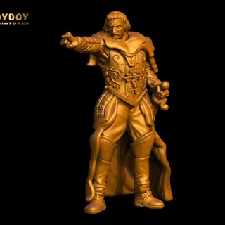 cardenal richelieu 32 54mm scale- golden heroes toydoy miniatures Tabletop Characters & Creatures Fantasy Universe bishop human medieval pope male religious cleric cardinal swordsman themusketeers 54mmscale 3d print model - Mito3D