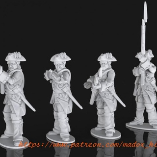fiw french colonial troops war bear studios Tabletop Characters & Creatures Historical Universe historical 28mm black powder muskets tomahawks 3d print model - Mito3D