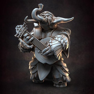 loxodon bard 02 red clay collectibles Tabletop Characters & Creatures Fantasy Universe Store music warrior wizard elephant mage class 3d print model - Mito3D