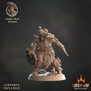 fungus knight modular 2 presupported lord war miniatures Tabletop Characters & Creatures Fantasy Universe dragons dungeons fantasy rpg shield sword miniature weapons boardgame mace tabletop wargame break dnd lance supported 3d print model - Mito3D