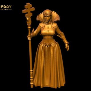 cristina -fantasy women vol 1 toydoy miniatures Tabletop Characters & Creatures Fantasy Universe bishop fantasy female girl hero woman religious witch mage inquisitor sorceress priestess cleric sorcerer necromancer nun summoner 3d print model - Mito3D