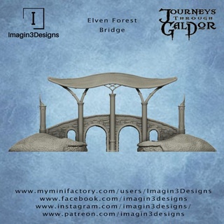 Wald Brücke imagin3designs Tischplatte 3D druckbar Terrain Fantasie fdm Kriegshammer Malerei Abenteuer Elfen Bäume dnd mordheim Woodelves 3d print model - Mito3D