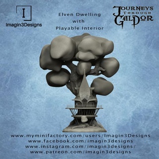 Haus imagin3designs Tischplatte 3D druckbar Terrain Fantasie Wald Kriegshammer Malerei Abenteuer Elfen Bäume dnd mordheim Woodelves 3d print model - Mito3D