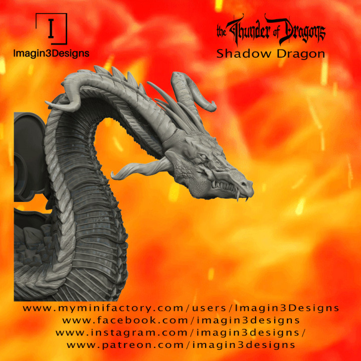 shadow dragon imagin3designs Tabletop Characters & Creatures Fantasy Universe art bust creature detailed fantasy fdm painting shadowdragon thethunderofdragons 3D print model - Mito3D