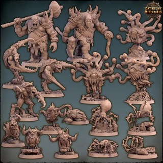 criatura pacote 01 aurora miniaturas tampo mesa personagens criaturas fantasia universo gigante Horror jogos guerra aranha ogro 3d print model - Mito3D