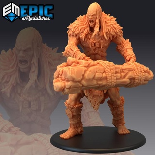 stone giant ram male mountain guard nordic rock folk epic-miniatures fantasy medieval monster rpg warhammer sla enemy tabletop dungeon dnd pathfinder npc pre-supported supported pre 3d print model - Mito3D