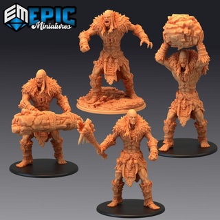 stone giant set male mountain guard nordic rock folk epic-miniatures fantasy medieval monster rpg warhammer sla enemy tabletop dungeon dnd pathfinder npc pre-supported supported pre 3d print model - Mito3D