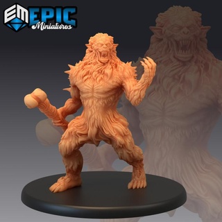 burrowing troll bone cave encounter norse forest beast epic-miniatures ancient fantasy medieval monster rpg warhammer sla enemy tabletop dire dungeon north dnd hairy pathfinder npc pre-supported supported pre 3d print model - Mito3D