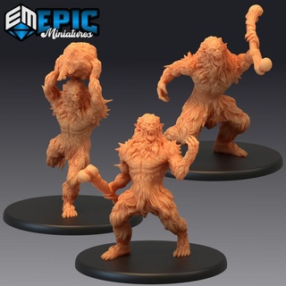 burrowing troll set cave encounter norse forest beast epic-miniatures ancient fantasy medieval monster rpg warhammer sla enemy tabletop dire dungeon north dnd hairy pathfinder npc pre-supported supported pre 3d print model - Mito3D