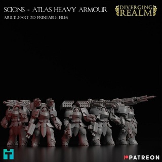 scions - atlas heavy armour divergingrealm Tabletop Characters & Creatures Sci-Fi Universe multipart 28mm 3d print model - Mito3D
