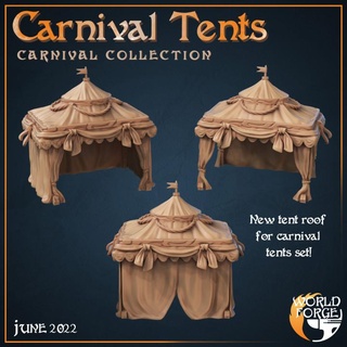 fancy carnival tents world forge miniatures Tabletop 3D Printable Terrain Fantasy fantasy furniture party prop terrain shelter tent dnd marque event 3d print model - Mito3D