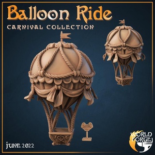 hot air balloon ride world forge miniatures Tabletop 3D Printable Terrain Fantasy fantasy fly game prop terrain carnival dnd scenery 3d print model - Mito3D