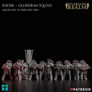 scion - guardian squad version 20 divergingrealm Tabletop Characters & Creatures Sci-Fi Universe multipart 28mm scions 3d print model - Mito3D