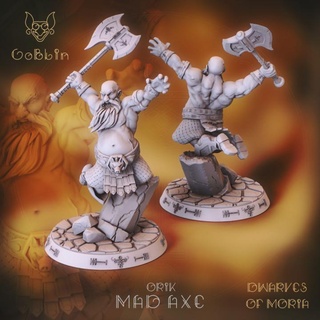 orik mad axe - dwarfs moria goblin art studios Tabletop Characters & Creatures Fantasy Universe figurine games highdetail miniatures rpg toys war warhammer warrior painting hammer 3dprinting boardgame dwarf tabletop dnd dwarves 3dminiature 3d print model - Mito3D