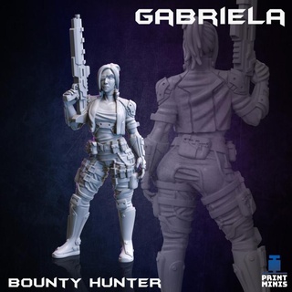 gabriela - bounty hunter collection print minis Tabletop Characters & Creatures Sci-Fi Universe army female fighter sci-fi military cyberpunk veteran mercenary solider 3d print model - Mito3D