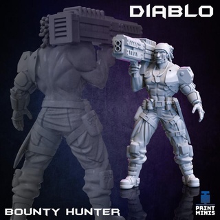 diablo - bounty hunter collection print minis Tabletop Characters & Creatures Sci-Fi Universe army fighter sci-fi space military cyberpunk solider 3d print model - Mito3D