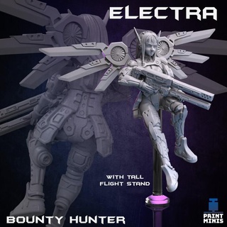 elektra - bounty hunter collection print minis Tabletop Characters & Creatures Sci-Fi Universe alien female fighter sci-fi space tech flying cyberpunk 3d print model - Mito3D
