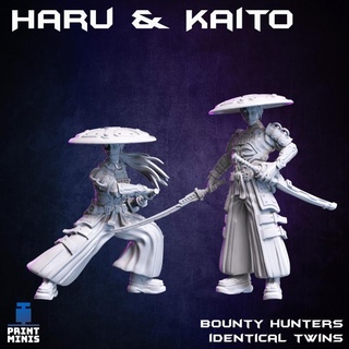 haru kaito - bounty hunter collection print minis Tabletop Characters & Creatures Sci-Fi Universe japanese sci-fi warrior cyberpunk samurai melee fighters 3d print model - Mito3D