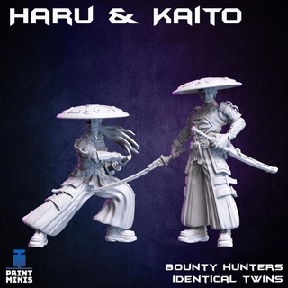 Haru Kaito Kopfgeld Jäger Sammlung drucken Minis Tischplatte Zeichen Kreaturen Sci Fi Universum japanisch sci fi Krieger Cyberpunk Samurai Nahkampf Kämpfer 3d print model - Mito3D