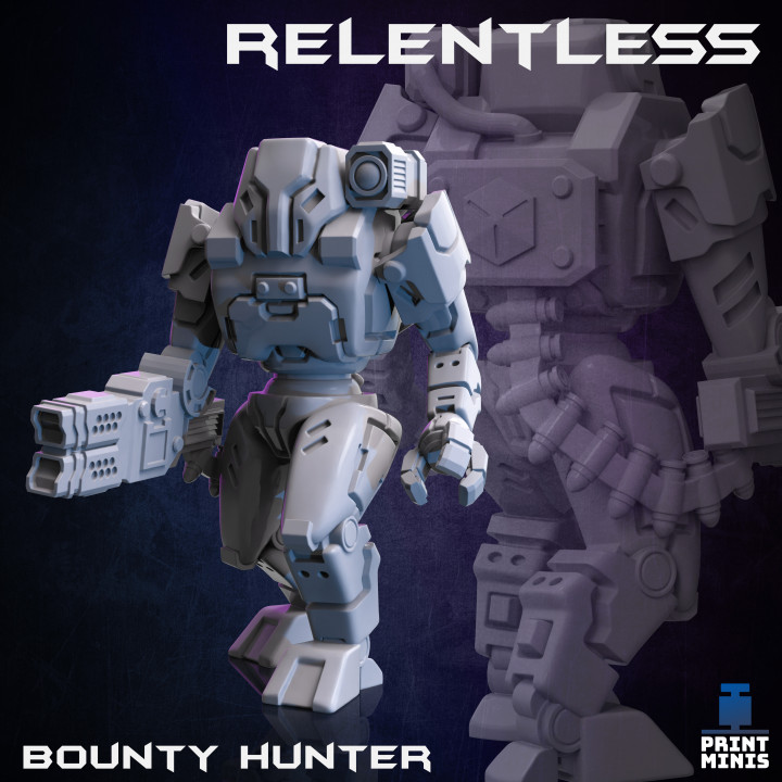 relentless robot - bounty hunter collection print minis Tabletop Characters & Creatures Sci-Fi Universe android machine sci-fi mech cyberpunk 3D print model - Mito3D