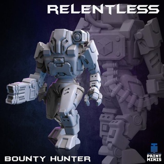 relentless robot - bounty hunter collection print minis  Tabletop Tabletop Characters & Creatures Sci-Fi Universe Tabletop Tabletop Characters & Creatures android machine robot sci-fi hunter mech cyberpunk bounty  3d print model - Mito3D