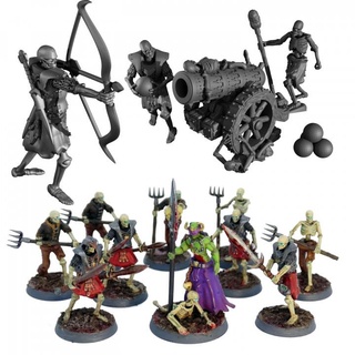 gravekeeper undead minions cannon multiple models poses lex addams archer skeleton miniature resin dungeonsanddragons lich greatsword dnd necromancer ttrpg cannoneer presupported gith lychee 3d print model - Mito3D