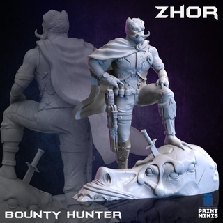 zhor recompensa caçador coleção impressão minis tampo mesa personagens criaturas Sci Fi universo estrangeiro orc ork cyberpunk assassino sci fu 3d print model - Mito3D