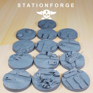 trench bases station forge army guard soldier warrior death ww2 scifi mech tabletop ww1 mud trench bases 25mm dieselpunk korp  3d print model - Mito3D