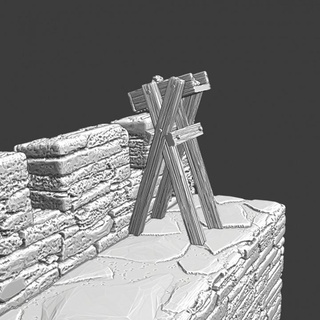 medieval stone dispenser - wall section northern crusades miniatures printable machine model modular terrain wargaming system castle diorama siege 28mm scenery fortress crusader 3d print model - Mito3D