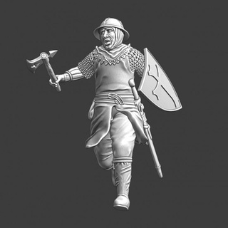 medieval cruzado sargento corriendo Norte cruzadas miniaturas hacha fantasía figura Caballero modelo soldado juego guerra modelado orden templario escandinavo 28mm teutónico livónico 3d print model - Mito3D