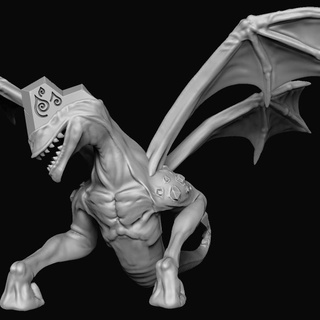 rune dragon goblin toe games Tabletop Characters & Creatures Fantasy Universe demon bat creature monster 3d print model - Mito3D