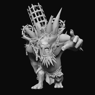 cage troll lutin doigt pied Jeux table personnages créatures fantaisie univers démon créature monstre ogre machine guerre hordes sang 3d print model - Mito3D
