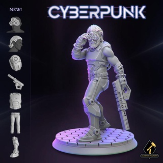 cyber operator eldritch foundry Tabletop Characters & Creatures Sci-Fi Universe stl wargaming miniature assassin scifi dungeonsanddragons tabletop cyberpunk d&d dnd starfinder shadowrun 3d print model - Mito3D