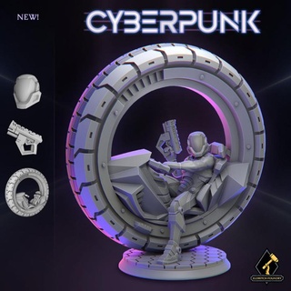 cyber chargeur eldritch fonderie table personnages créatures Sci univers Véhicules Machines stl Chevalier wargaming scifi cyberpunk dnd cavalier starfinder shadowrun monobike unibike 3d print model - Mito3D