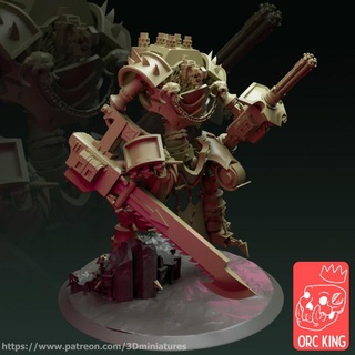 chaos predator supported orc king studio Tabletop Characters & Creatures Sci-Fi Universe 40k warhammer warhammer40k knights chaosknights 3d print model - Mito3D