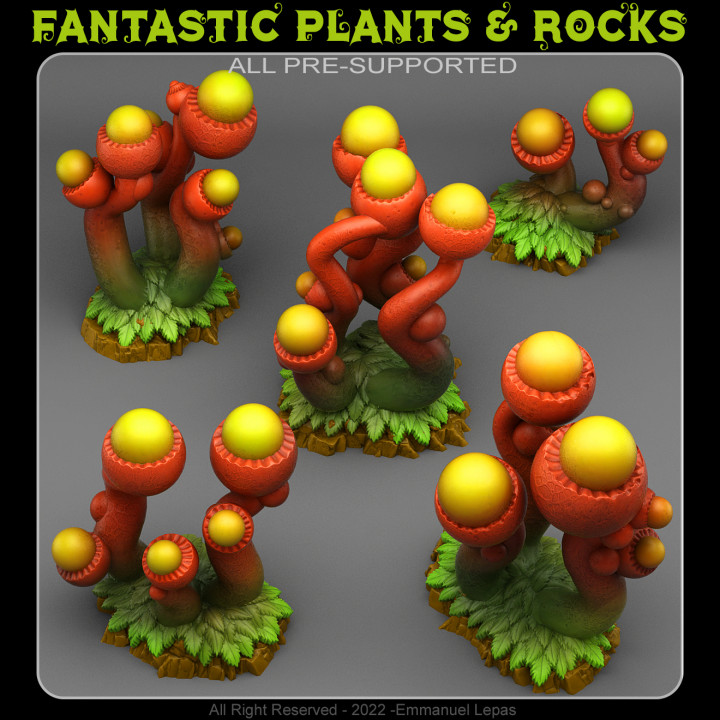 tentáculo bolota plantas fantástico pedras tampo mesa 3D imprimível terreno Sci Fi emmanuel 4k tribo Solte 8k 16k 6k 3D print model - Mito3D