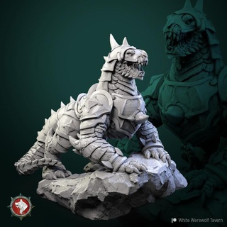 dragonborn beast pre-supported white werewolf tavern Tabletop Characters & Creatures Fantasy Universe creature mount dnd 3d print model - Mito3D