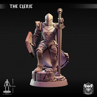 cleric dungeon dog armor fighter hero knight rpg wargaming character fire magic miniature mace dungeonsanddragons tabletop paladin dnd worrior ttrpg dsa supported devine 3d print model - Mito3D
