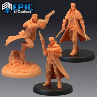 adventurer isaac set male human hero steampunk tech character epic-miniatures fantasy medieval monster punk rpg soldier warhammer sla enemy tabletop steam dungeon dnd pathfinder npc pre-supported supported pre 3d print model - Mito3D