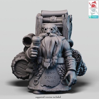 dwarven treasurer - 32mm 75mm 2moronic miniatures Tabletop Characters & Creatures Fantasy Universe board dragons dungeons fantasy game mini rpg miniature dwarf tabletop d&d dnd pathfinder 5e pre-supported 2e 3d print model - Mito3D