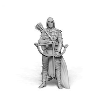 bow assassin - bandits knights vol2 kickstarter yourneighborknight minis Tabletop Characters & Creatures Fantasy Universe man ranger hood rogue leather 3d print model - Mito3D