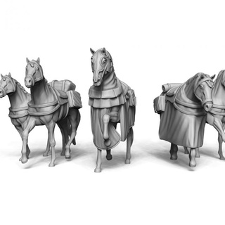 Pferde bündeln 5 Banditen Ritter vol2 Kickstarter Nachbarritter Minis Tischplatte Zeichen Kreaturen Fantasie Universum Pferd 3d print model - Mito3D