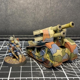 renault pattern thump gun - pre-supported tiny panzer studio Tabletop Characters & Creatures Historical Universe Vehicles Machines 40k guard warhammer heavy death imperial launcher quad 30k astra rapier militarum korps thudd 3d print model - Mito3D